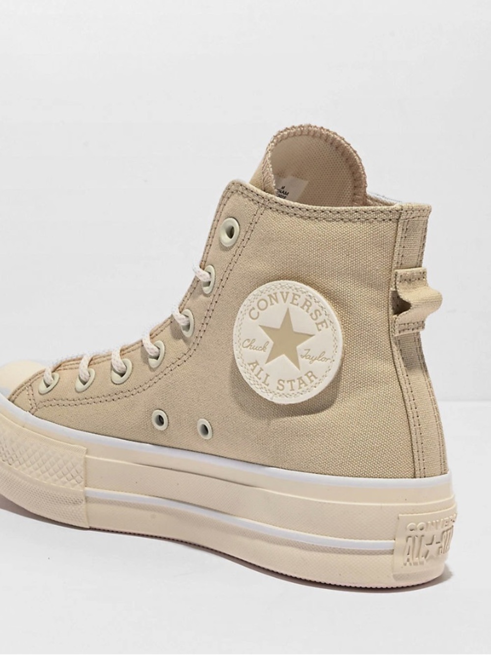 Converse Chuck Taylor All Star Lift Oat Milk High Top Platforms Size 6.5